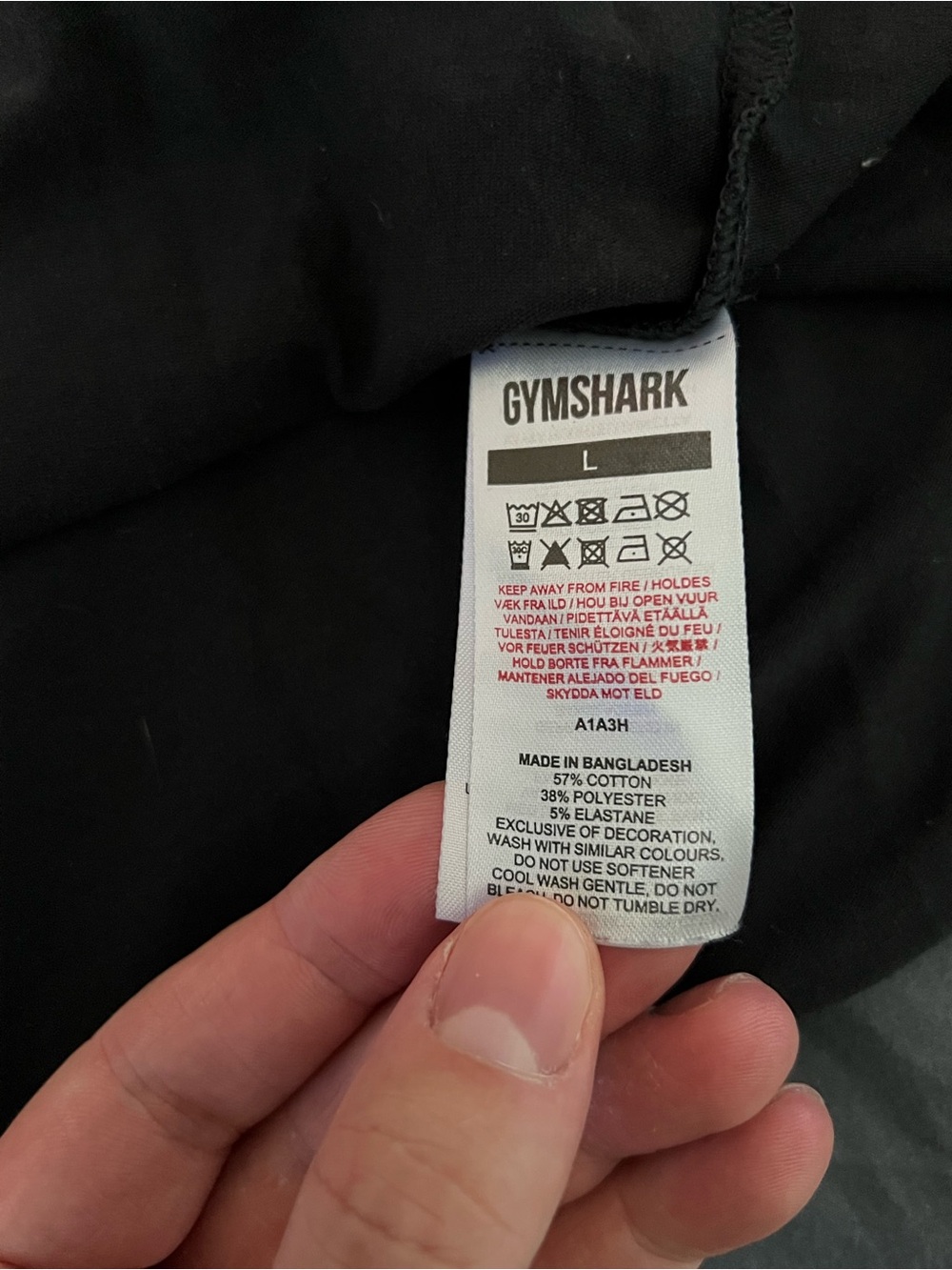 Gymshark Black Performance Training T-Shirt Men’s Large Athletic Tee - Picture 5 of 5